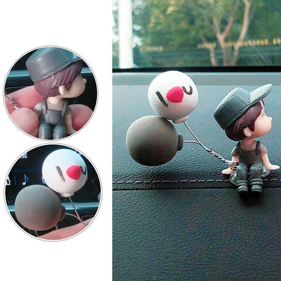 4PCS Cute Cartoon Couples Car Decoration Accessories Romantic Figurines Decor - Picture 10 of 12